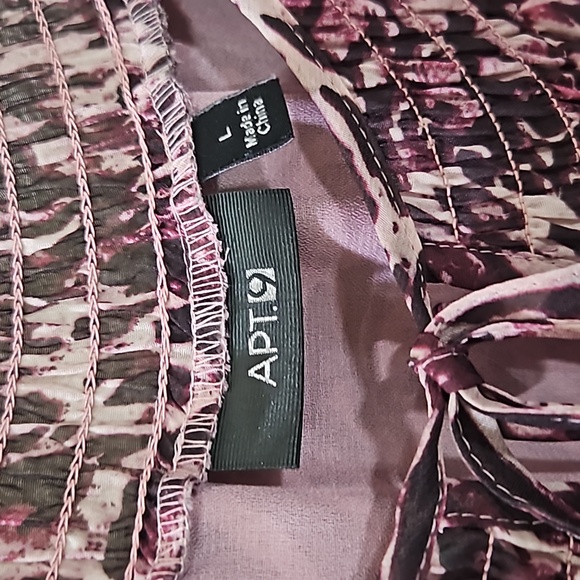 Apt 9 Women's Printed Tie Neck 3/4 Sleeve Blouse Size Large - Picture 8 of 13